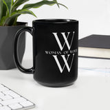 Black Glossy Woman of Worth Mug