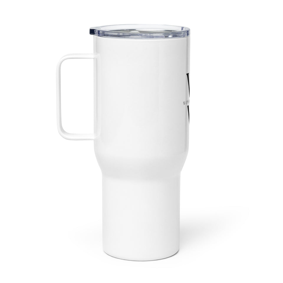 Woman of Worth Travel mug with a handle