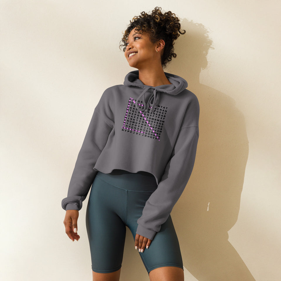 Virtuous Word Search Crop Hoodie